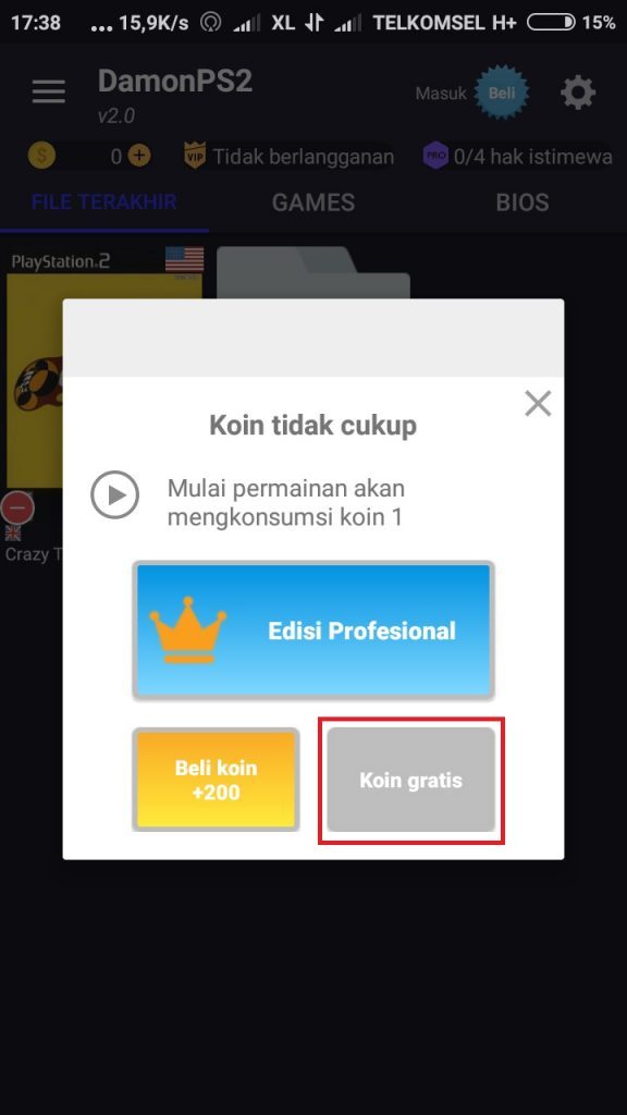 Koin Main Games PS2 di Android