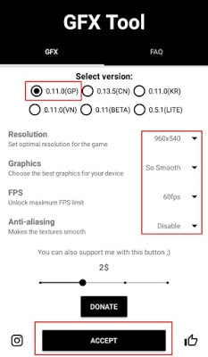 setting gfx tool 