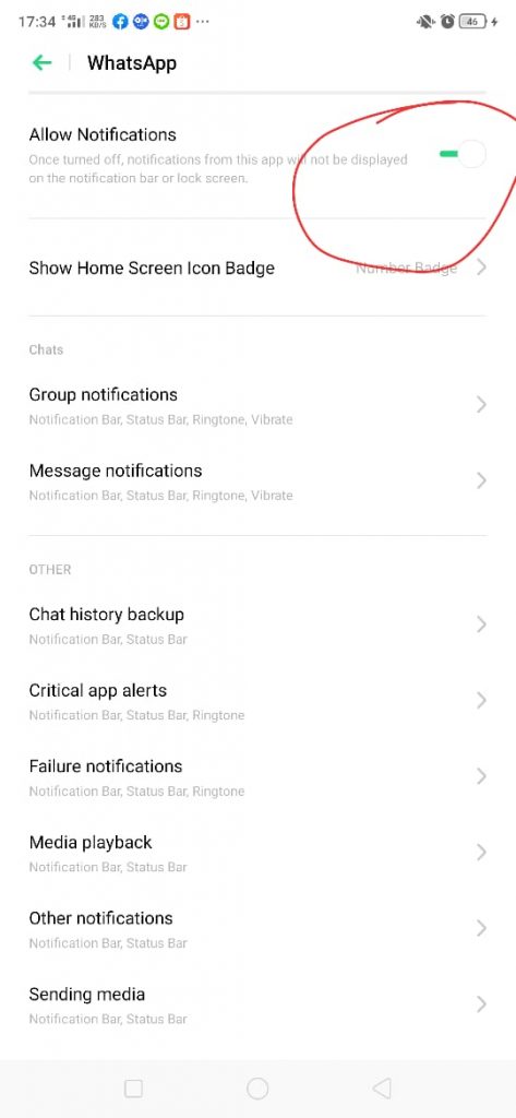 Cara mematikan Notifikasi pada WhatsApp