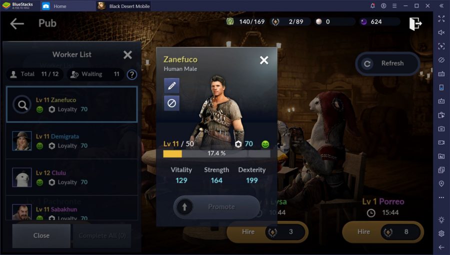 kinerja worker black desert mobile