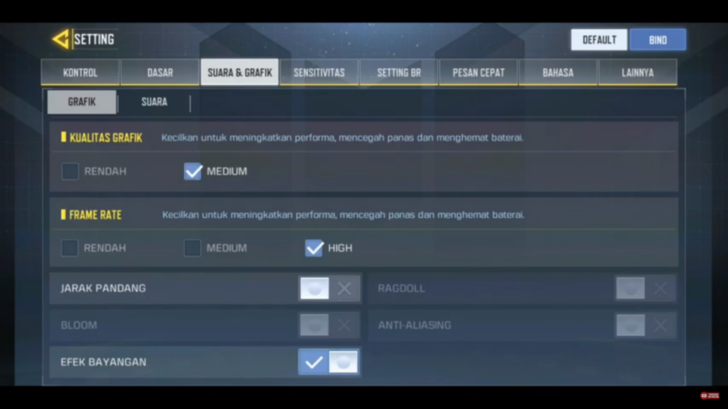 cara setting codm 60fps