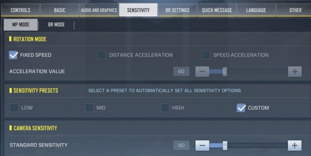 setting control codm terbaru