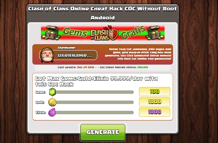 cheat coc terbaru generator gems
