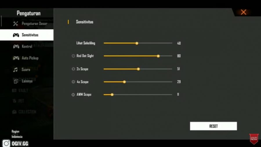 sensitivitas xiaomi
