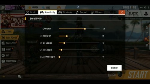 menyeting sensitivitas di free fire