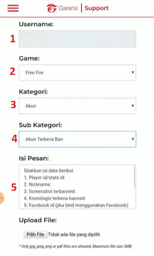 cara memulihkan akun yang terbanned ff