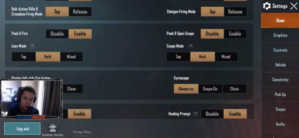 setting dasar pubg mobile