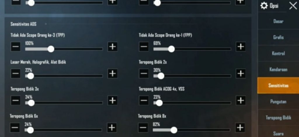 ads sensitivitas pubgm