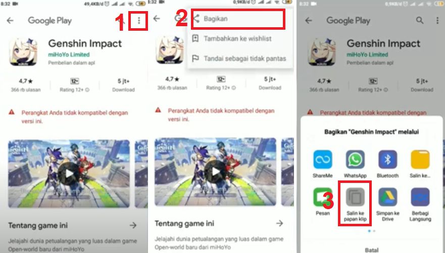 Genshin Impact Android Tidak kompatibel