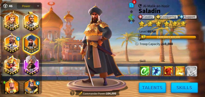 commander di rise of kingdom