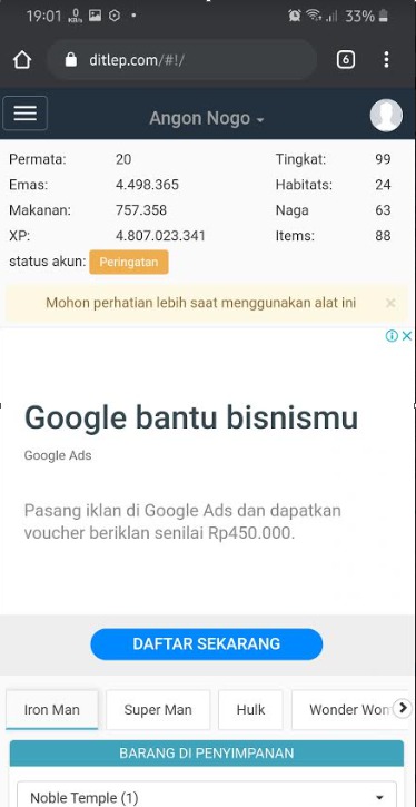 tampilan ditlep dc