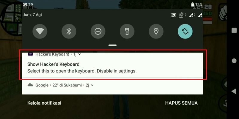 mengaktifkan hackers keyboard kode