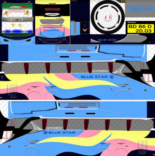 Download Livery Bus Bussid Blue Star