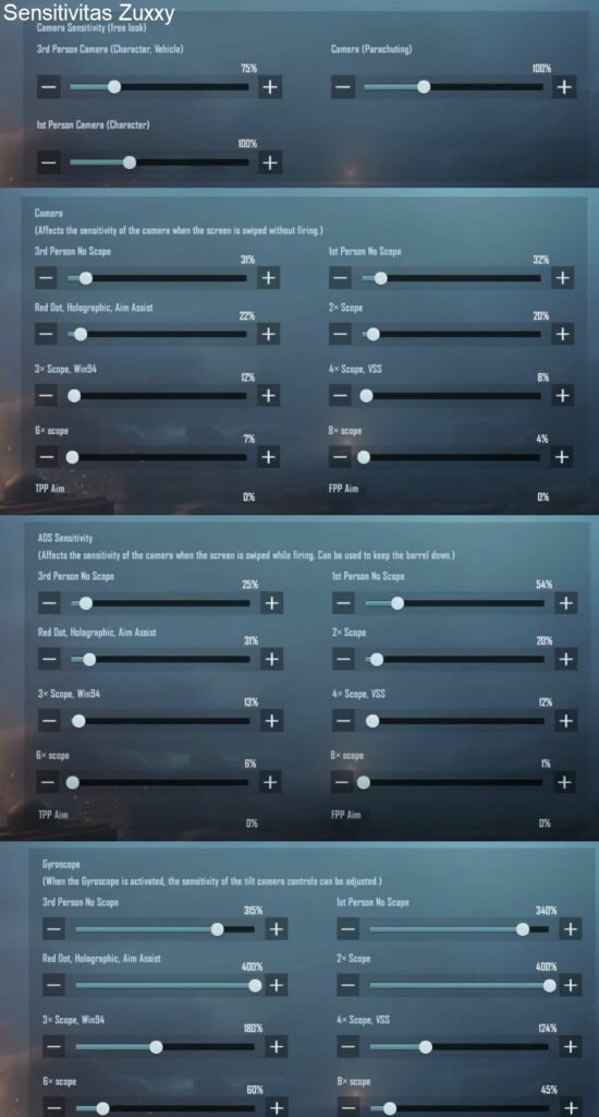 setting 4 jari pubg luxxy