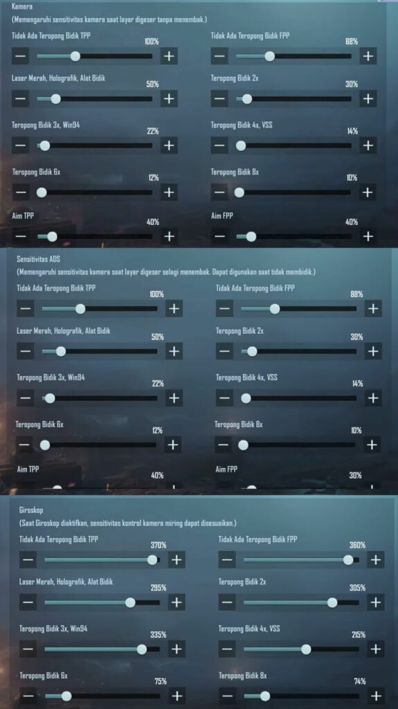 Kode layout & sensitivitas PUBG Mobile 3 Jari