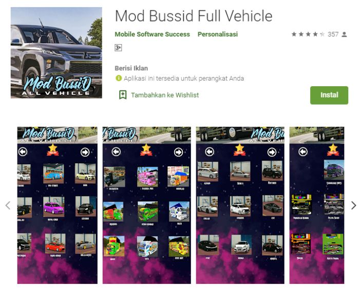 Mod Bus Simulator Indonesia mobil terlengkap