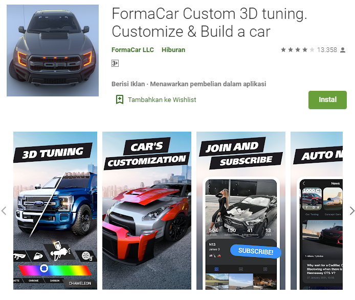 permainan memodifikasi mobil bodykit mesin