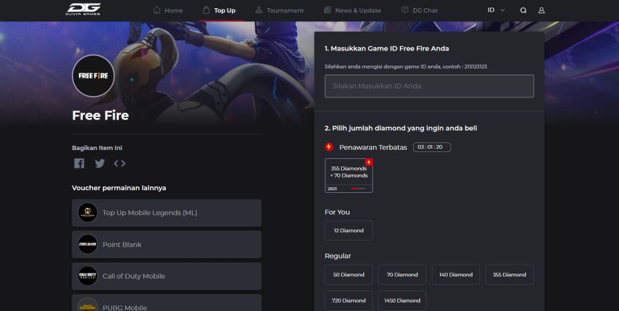 diamond gratis ff