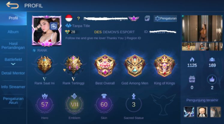 akun mobile legends sultan terbaru