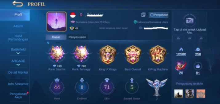 Akun ML Sultan login Moonton