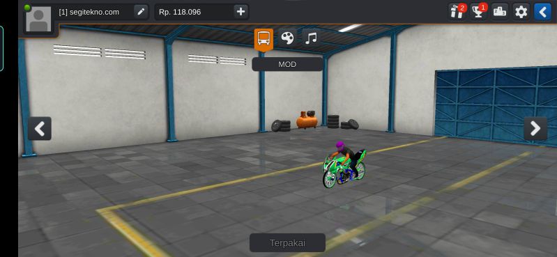 Mod bussid Motor Drag Ninja RR full modif