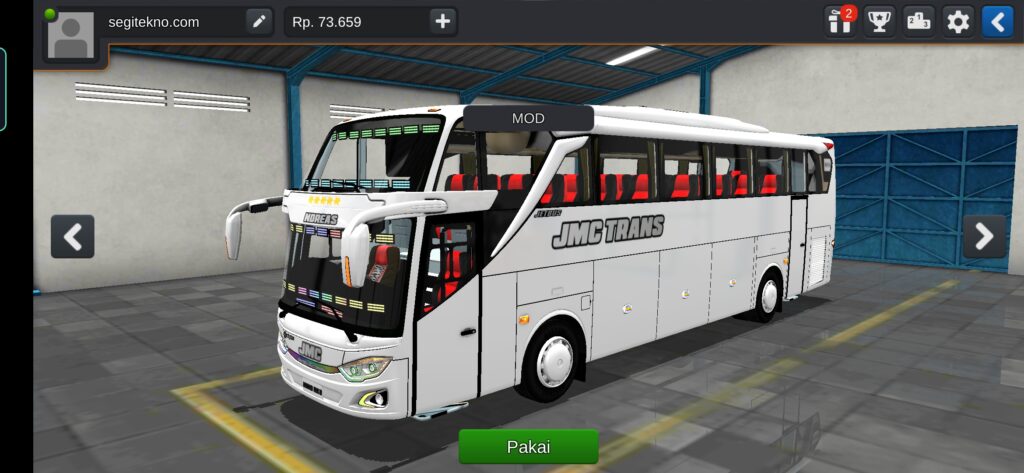 Mod bussid full strobo Bus JMC Trans