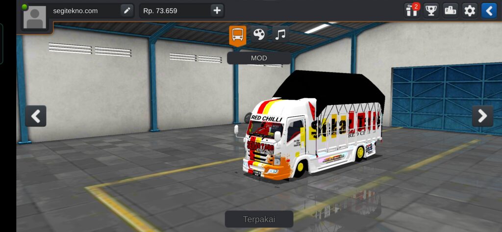 Mod bussid full strobo Sekar Taro Canter