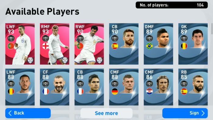 UI Gacha Kartu Iconic Momen PES Mobile 