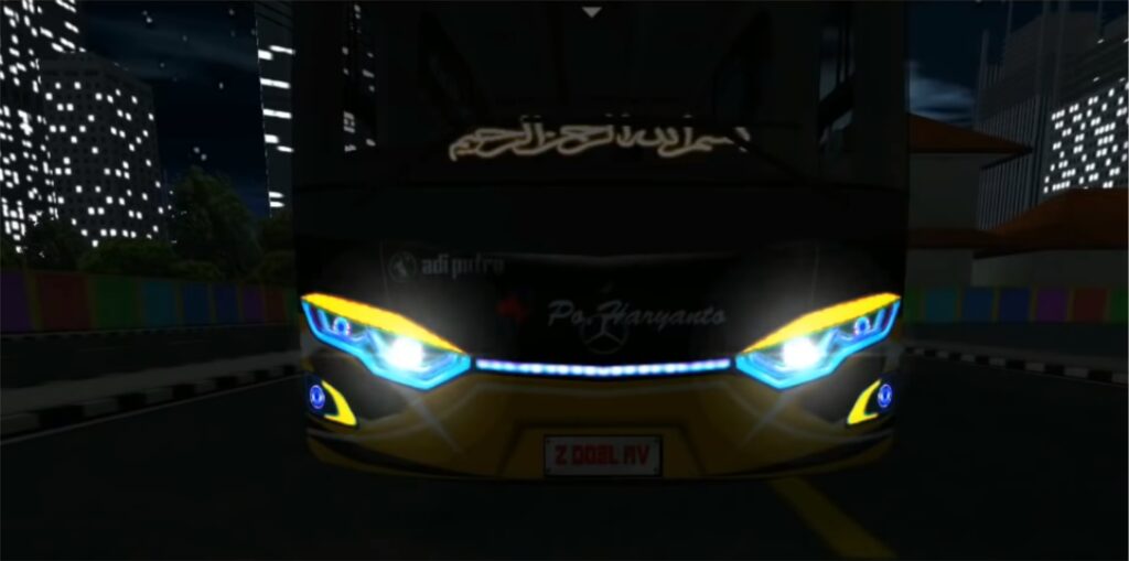 Lampu Bus Simulator Indonesia Kuning Biru Tua