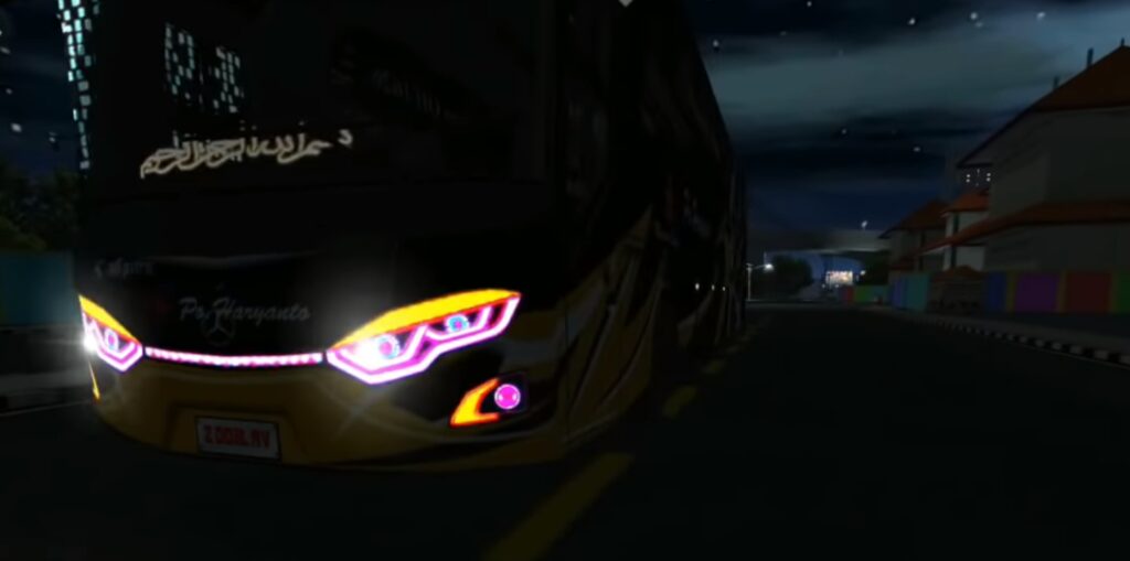 Lampu Bus Simulator Indonesia Kuning Ungu Putih