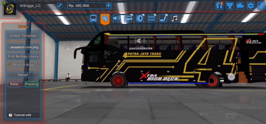 Tampilan Bus SR2 Prime Setelah Dipasangkan Livery