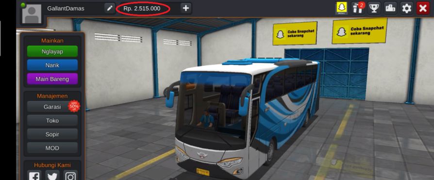 Jumlah Uang Setelah Memakai Cara Bug Uang Di Bussid