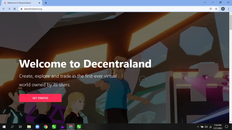 UI Website Resmi Decentraland