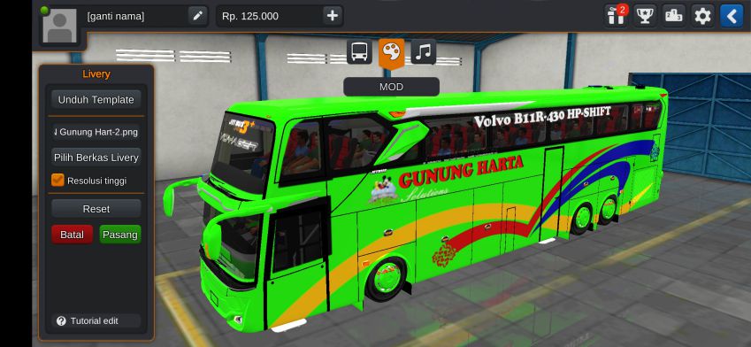 Download Livery Bussid Bus UHD Gunung Harta