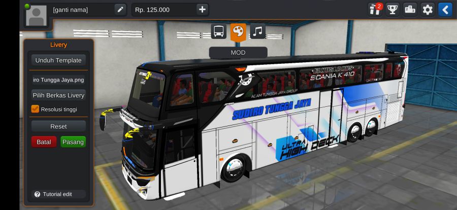 Download Livery Bussid Bus UHD Tungga Jaya