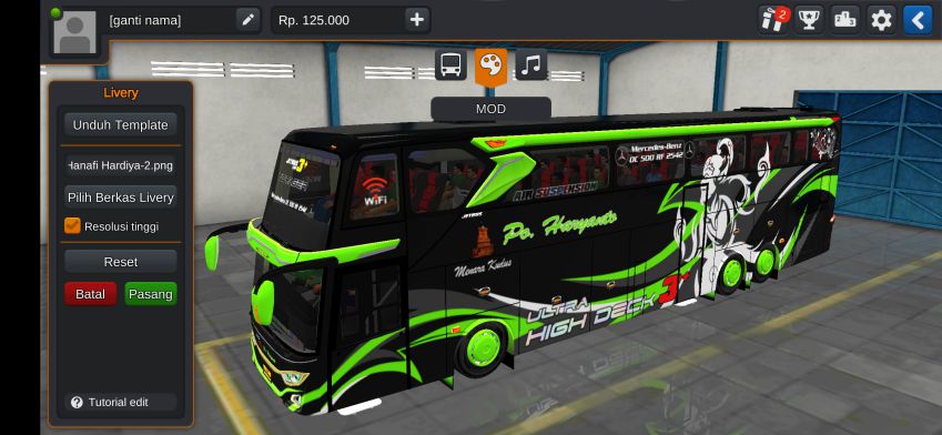 Download Livery Bussid Bus UHD PO. Haryanto