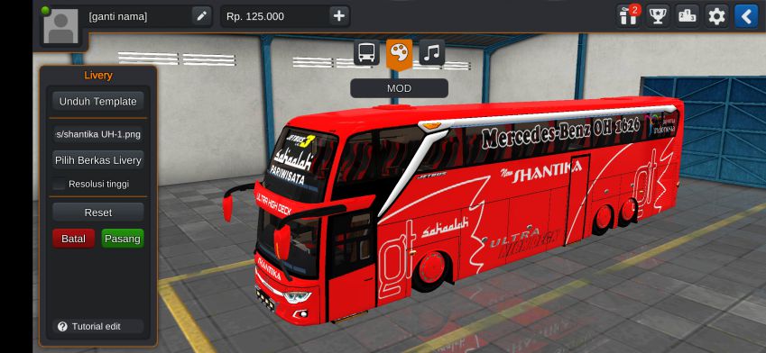 Download Livery Bussid Bus UHD Shantika