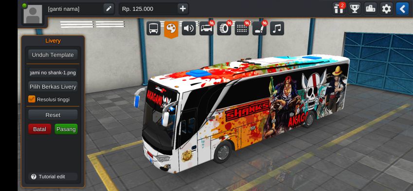 Download Livery Bussid Anime One Piece Akagami no Shanks