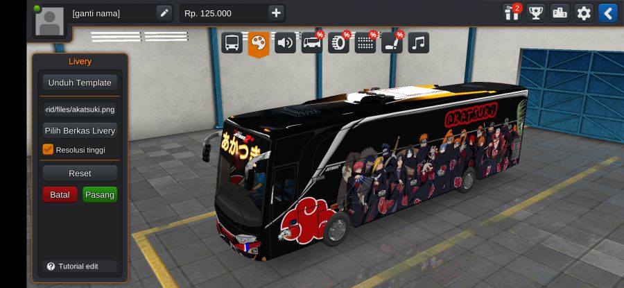 Download Livery Bussid Anime Naruto Shippuden Akatsuki
