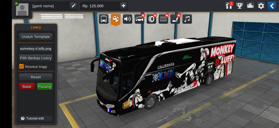 Download Livery Bussid Anime Mugiwara no Luffy