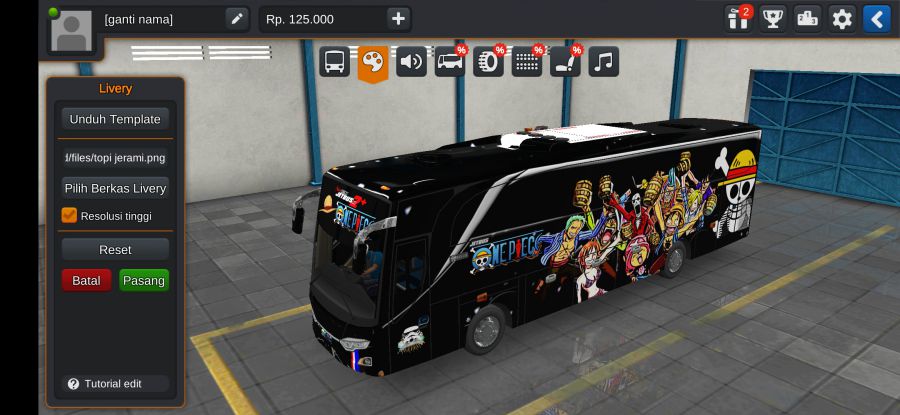 Download Livery Bussid AnimeOne Piece Kelompok Topi Jerami