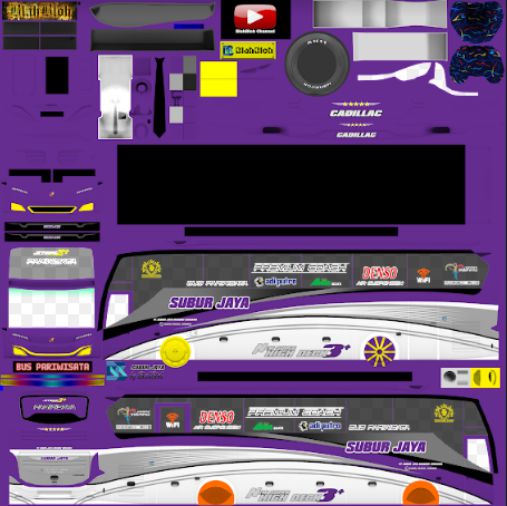 Download Livery Bussid Bus JB3 Cadillac Subur Jaya