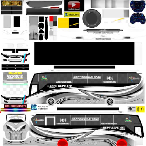 Download Livery Bussid Bus JB3 Kupu-Kupu Ayu Hino White Emperor