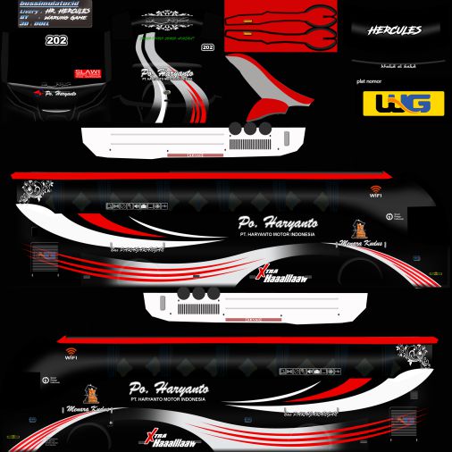 Download Livery Bussid Bus PO. Haryanto Hercules XHD