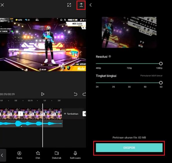 Proses Terakhir Membuat Video Jedag Jedug FF 