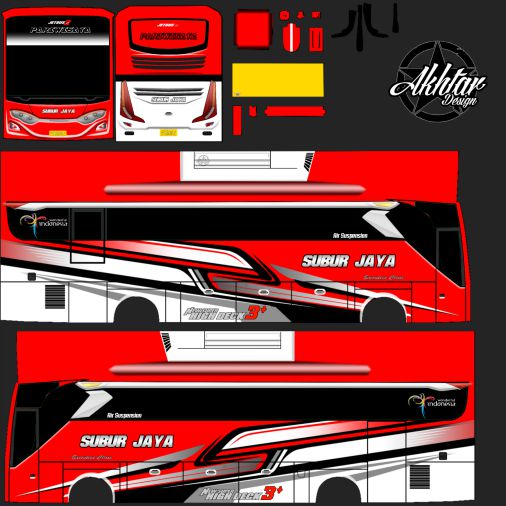 Download Livery Bussid Subur Jaya HD Merah