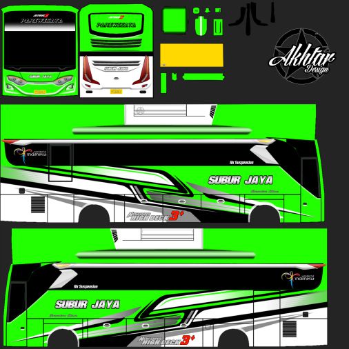 Download Livery Bussid Subur Jaya HD Hijau