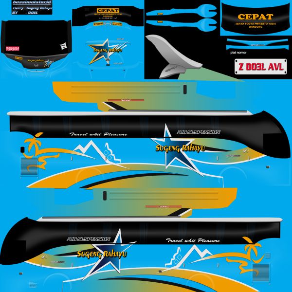 Livery Bussid Sugeng Rahayu SDD Patas Spesial Biru