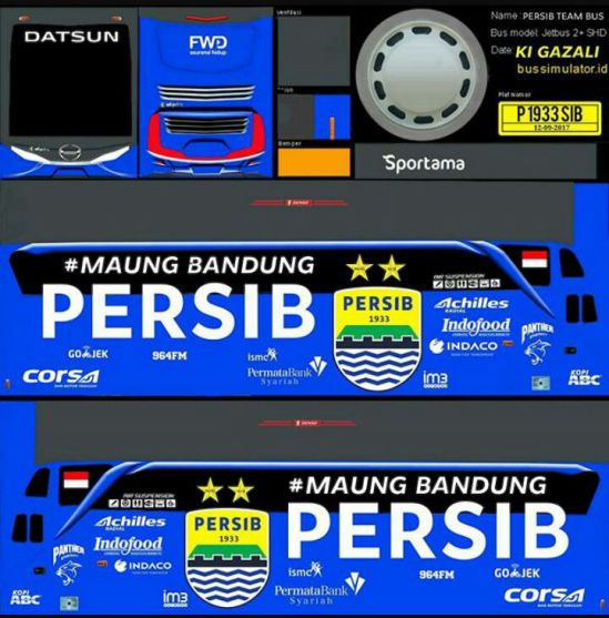 Livery Bussid Persib High Decker