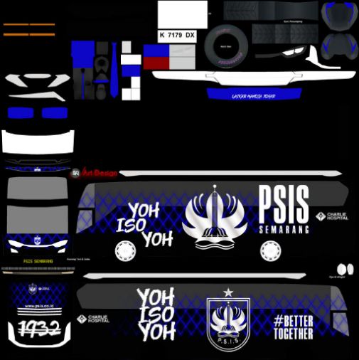 Livery Bussid PSIS Official Jetbus 3+ Hino